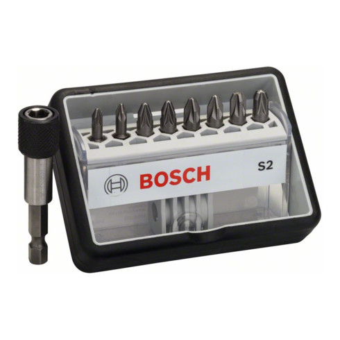 Bosch Schrauberbit-Set Robust Line S Extra-Hart 8 + 1-teilig 25 mm PZ