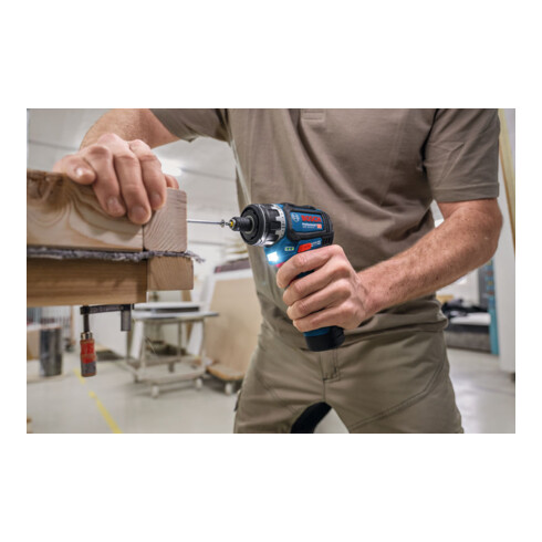 Bosch Schroefmachine GSR 12V-32 FC, 2x GBA 12V 2.0Ah, opzetstukken, extra handgreep, dieptemeter, L-BOXX