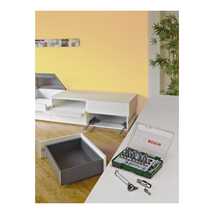 Bosch schroevendraaier bit en ratel set, 27 stuks