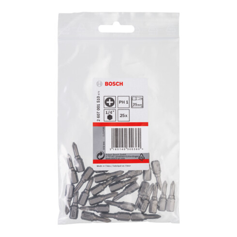 Bosch kruiskopschroevendraaier, L25 mm, met 1/4" aandrijving, set van 25