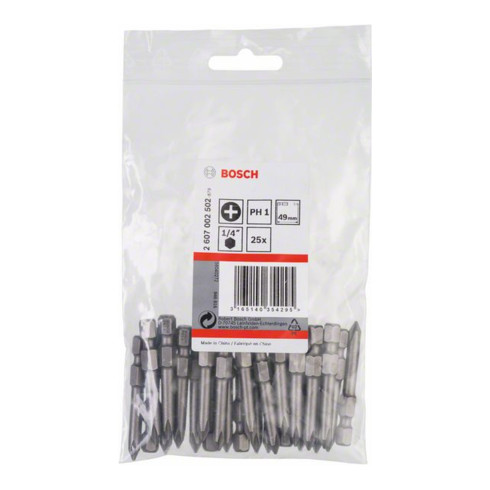 Bosch Phillips bit, L49 mm, 1/4" aandrijving, set van 3