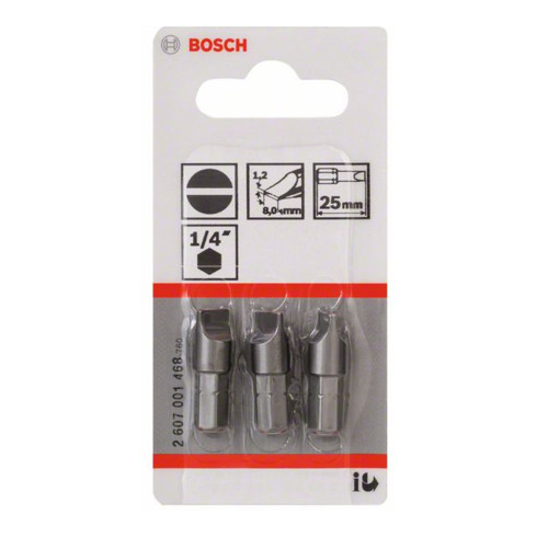 Bosch schroevendraaier bit extra-hard, S 1,2 x 8,0, 25 mm