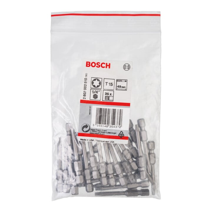 Bosch Schroefbit Extra Hard, T15, 49 mm