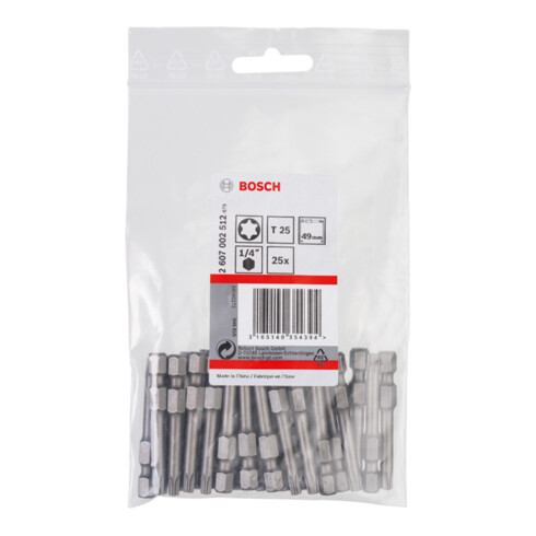 Bosch schroevendraaier bit extra-hard, T25, 49 mm