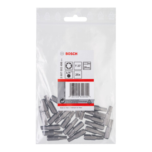Bosch TX bit, L25 mm, 1/4" aandrijving, extra hard, set van 3
