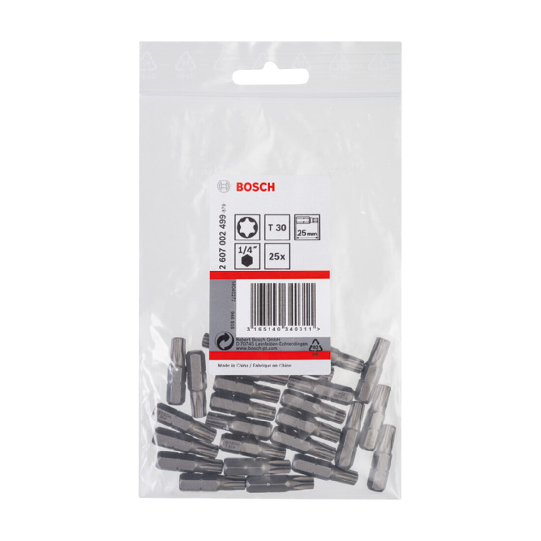 Bosch schroevendraaier bit extra hard T30 25 mm