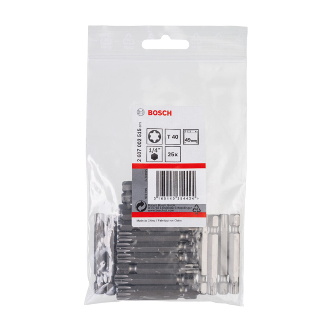 Bosch schroevendraaier bit extra-hard, T40, 49 mm