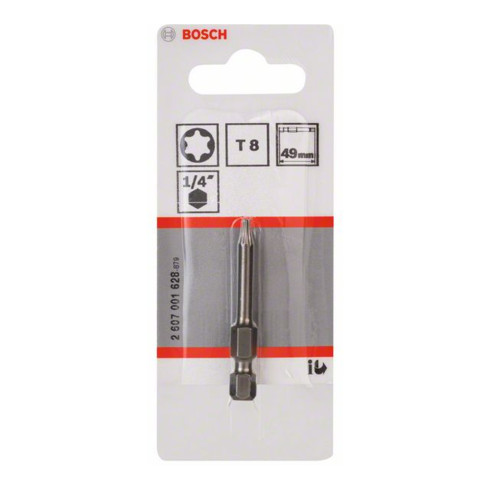 Bosch schroevendraaier bit extra-hard, T8, 49 mm