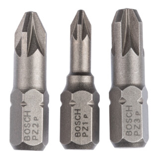 Bosch schroevendraaier bit set extra-hard (PZ), PZ1, PZ2, PZ3, 25 mm