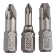Bosch schroevendraaier bit set extra-hard (PZ), PZ1, PZ2, PZ3, 25 mm