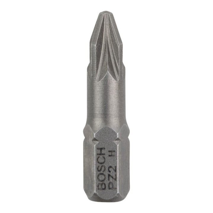 Bosch Pozidriv Bit, L25 mm, 1/4" aandrijving, extra hard, 10 stuks