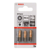 Bosch PhillipsMaxGrip bit, L25 mm, 1/4" aandrijving, set van 3-3