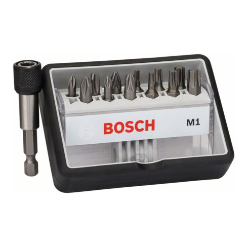 Bosch schroevendraaierbitset Robust Line M extra-hard 12 + 1-delig 25 mm PH PZ Torx