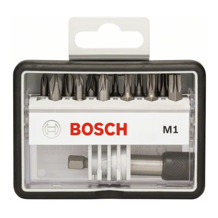 Bosch schroevendraaierbitset Robust Line M extra-hard 12 + 1-delig 25 mm PH PZ TX