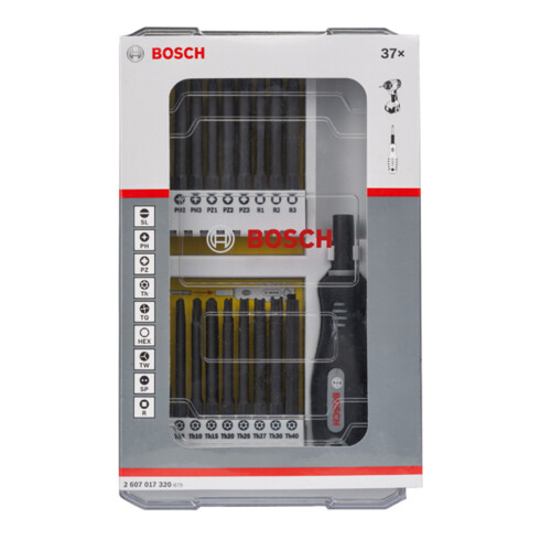 Bosch schroevendraaierset met handvat 37 stuks