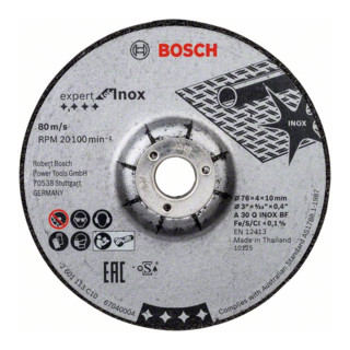 Bosch Schruppscheibe Expert for Inox A 30 Q INOX BF 76 x 4 x 10 mm 2 Stck