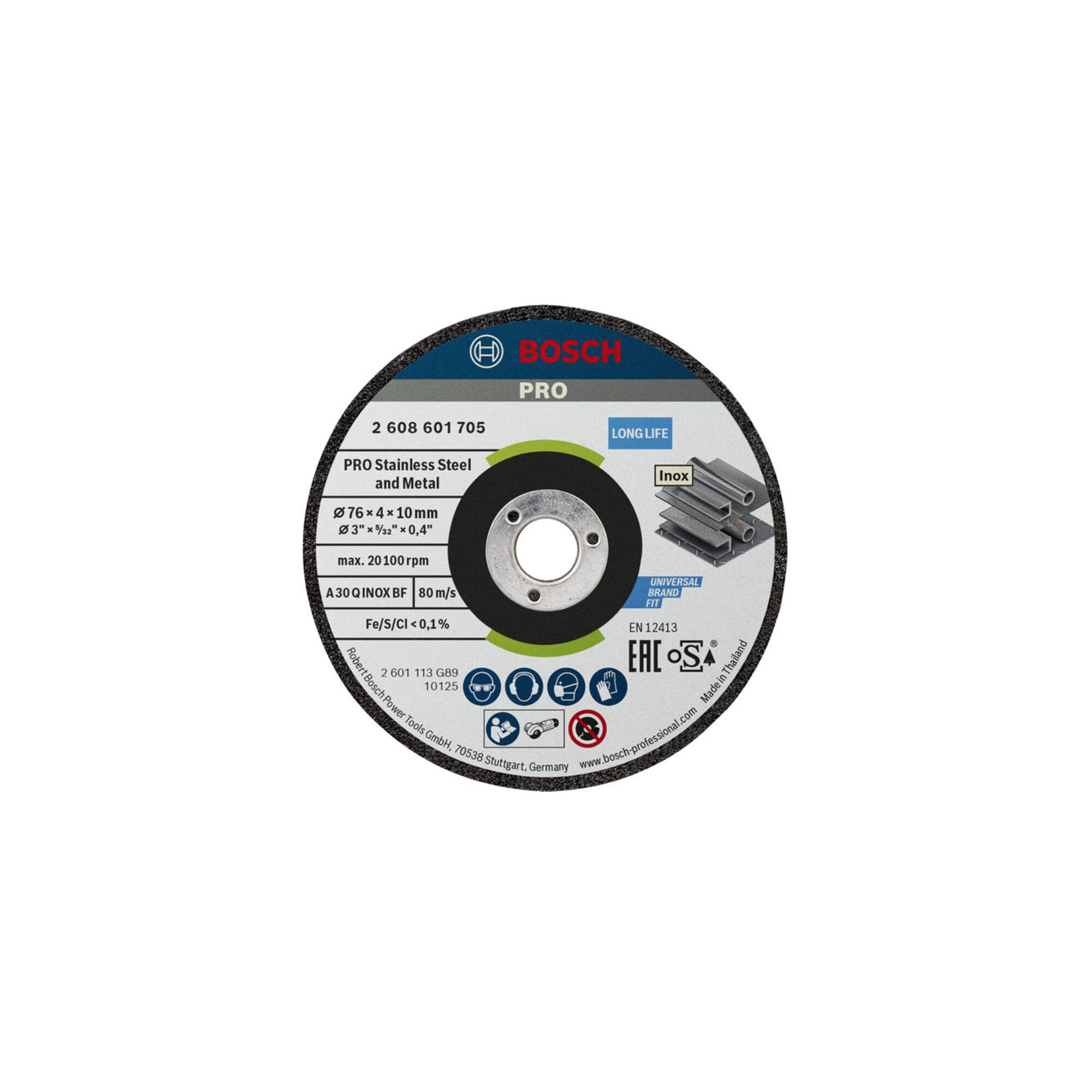 Bosch Schruppscheibe Expert for Inox A 30 Q INOX BF 76 x 4 x 10 mm 2 Stck