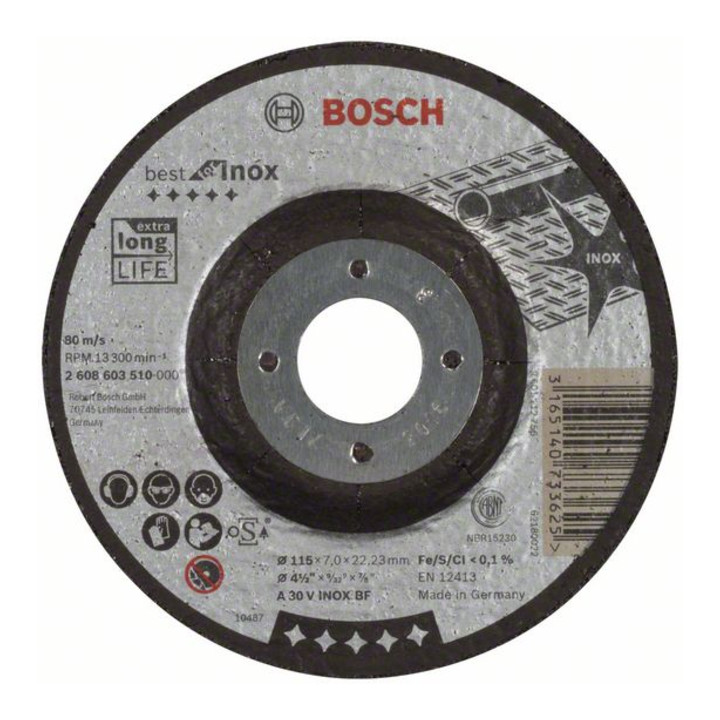 Bosch Schruppscheibe gekröpft Best for Inox A 30 V INOX BF