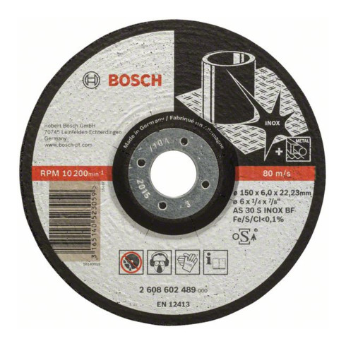 Bosch Schruppscheibe gekröpft Expert for Inox AS 30 S INOX BF 150 mm 22,23 mm 6 mm