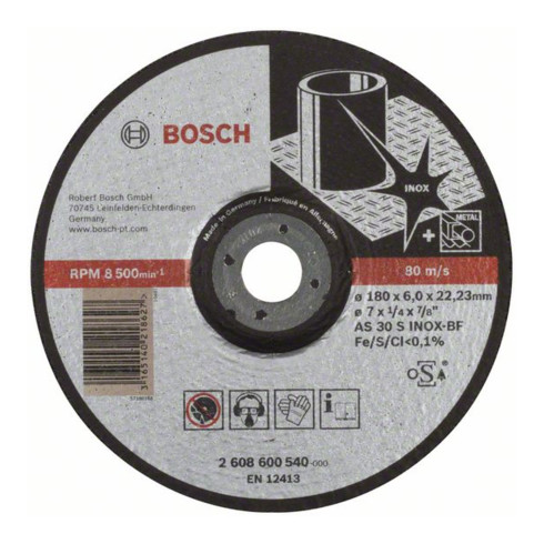 Bosch Schruppscheibe gekröpft Expert for Inox AS 30 S INOX BF 180 mm 22,23 mm 6 mm