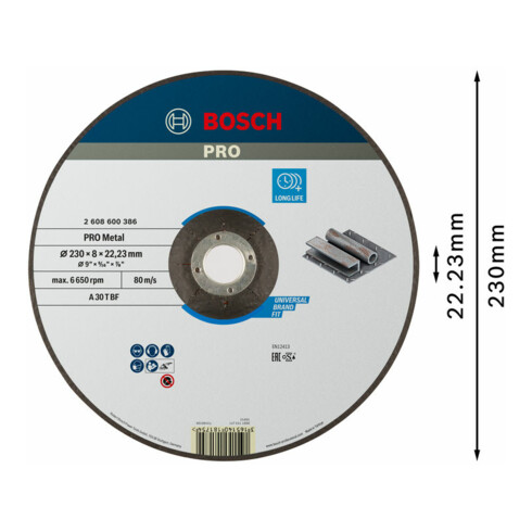 Bosch Schruppscheibe gekröpft Expert for Metal A 30 T BF 230 mm 22,23 mm 8 mm