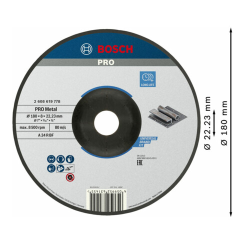 Bosch Schruppscheibe Standard for Metal, Durchmesser 180 mm