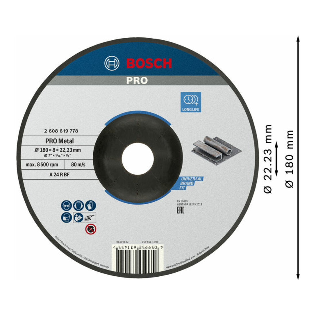 Bosch Schruppscheibe Standard for Metal, Durchmesser 180 mm