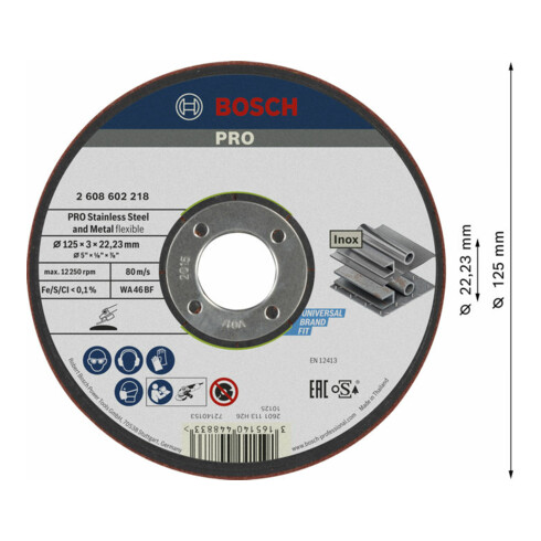 Bosch Schruppscheibe WA 46 BF Halbflexibel 125 mm 22,23 mm 3 mm