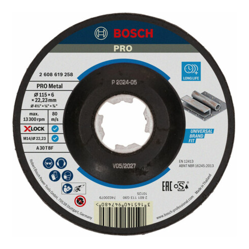 Bosch X-LOCK Schruppscheibe Expert for Metal A 30 T BF gekröpft
