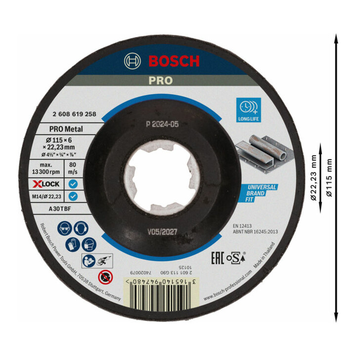 Bosch X-LOCK Schruppscheibe Expert for Metal A 30 T BF gekröpft