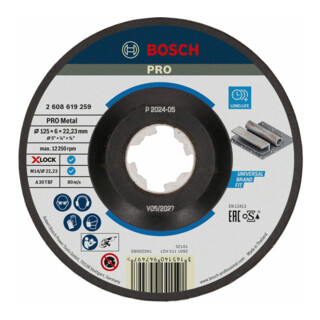 Bosch Schruppscheibe X-LOCK gekröpft Expert for Metal A 30 T BF 125 x 22,23 x 6 mm