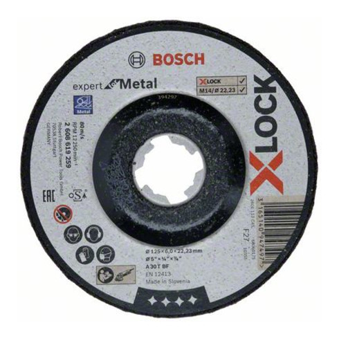 Bosch Schruppscheibe X-LOCK gekröpft Expert for Metal A 30 T BF 125 x 22,23 x 6 mm
