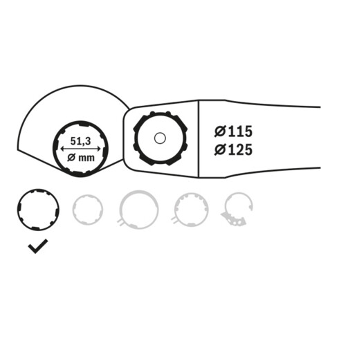 Bosch Schutzhaube mit Deckblech 115 mm passend zu GWS 8-115