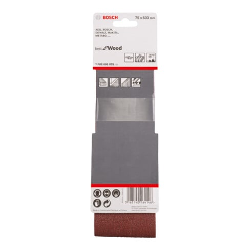Bosch schuurbandenset X440 Best for Wood and Paint 3-delig 75 x 533 mm 60 80,100