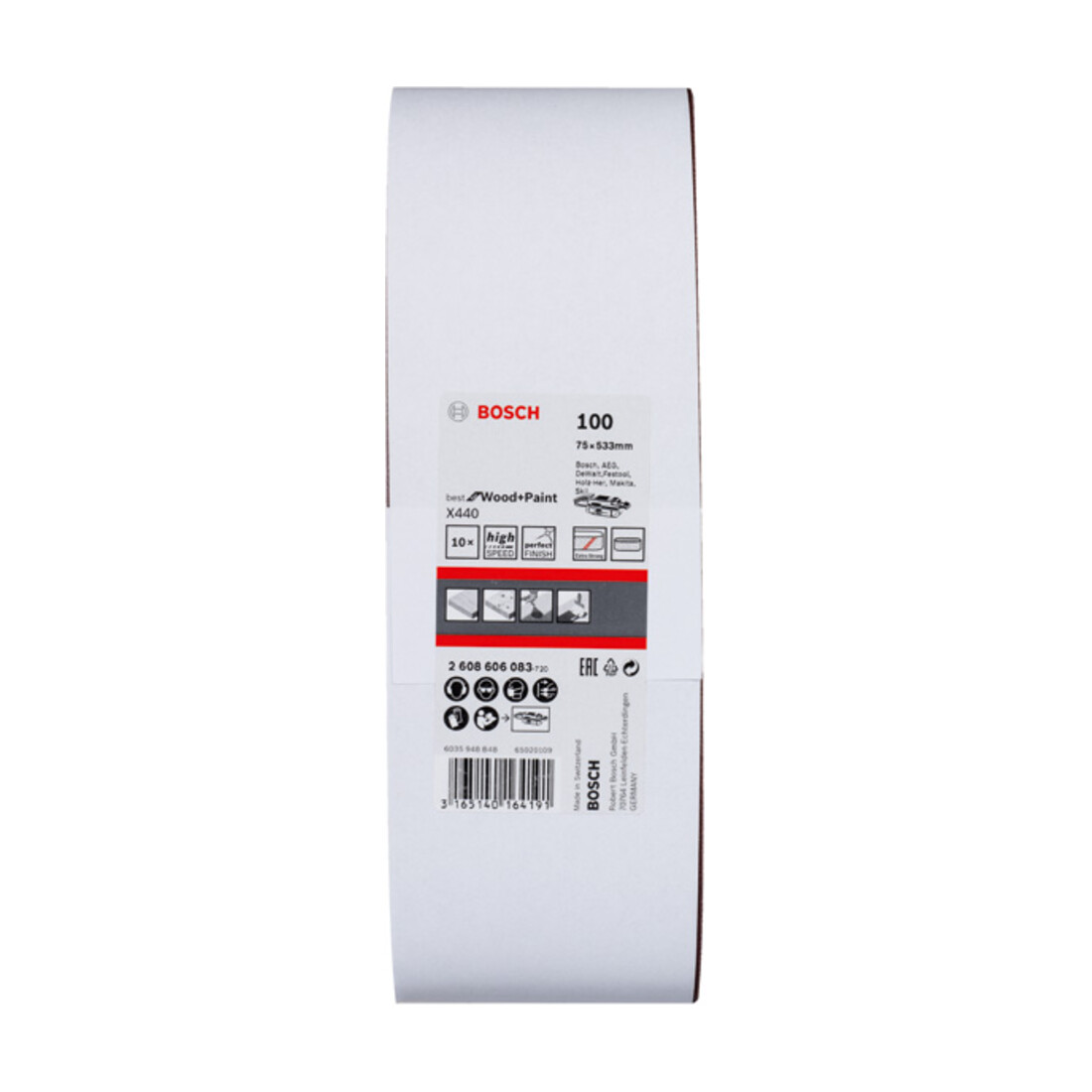 Bosch schuurbandenset X440 Best for Wood and Paint 75 x 533 mm 100