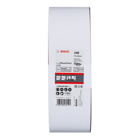 Bosch schuurbandenset X440 Best for Wood and Paint 75 x 533 mm 100