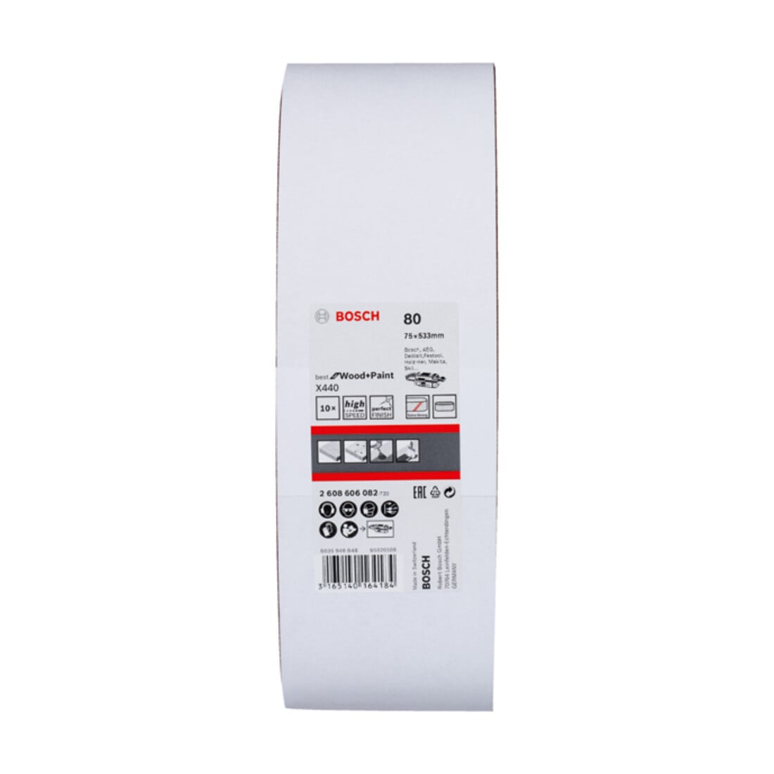 Bosch schuurbandenset X440 Best for Wood and Paint 75 x 533 mm 80