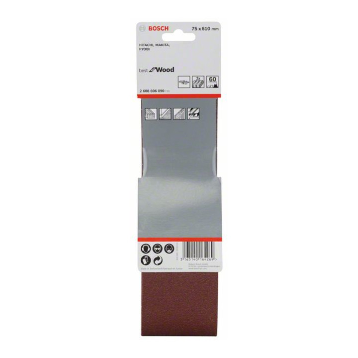 Bosch schuurbandenset X440 Best for Wood and Paint 75 x 610 mm 60