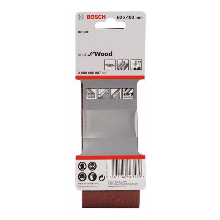 Bosch schuurbandenset X440 Best for Wood and Paint 3-delig 60 x 400 mm 60 80,100
