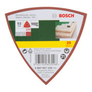 Bosch schuurbladen-set voor delta-schuurmachine, 25-delig, 6 gaten, klittenband, 93 mm, 240-3