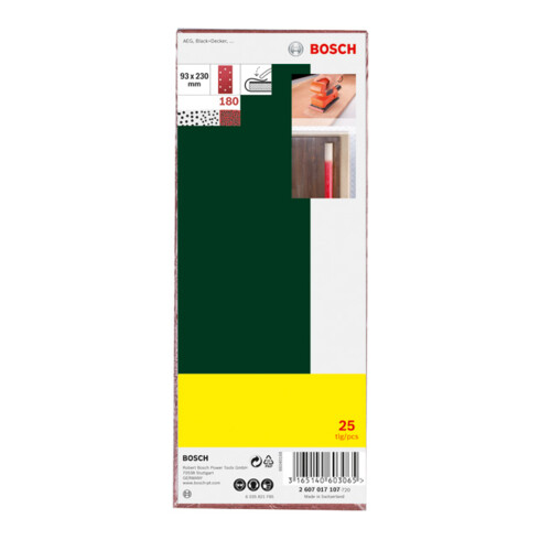 Bosch schuurbladset voor vlakschuurmachine geklemd