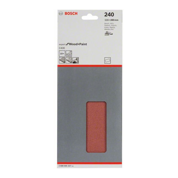 Bosch schuurpapier C430 115 x 280 mm 240 ongeperforeerd gespannen
