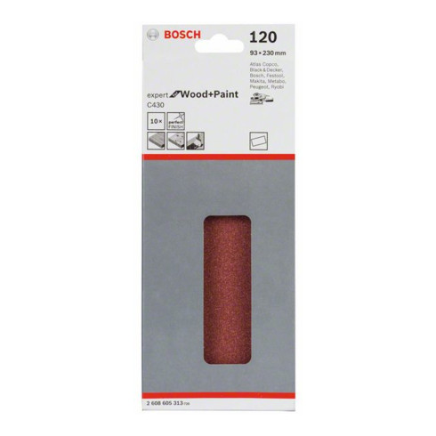 Bosch schuurpapier C430 93 x 230 mm 120 ongeperforeerd gespannen