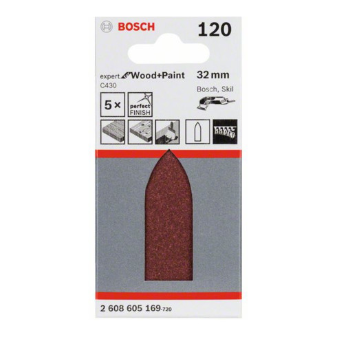 Bosch schuurblad tong Expert for Wood, ongeperforeerd