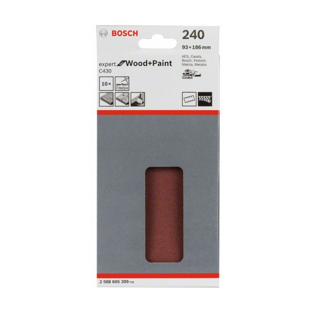 Bosch schuurvel C430 93 x 186 mm 240 8 gaten