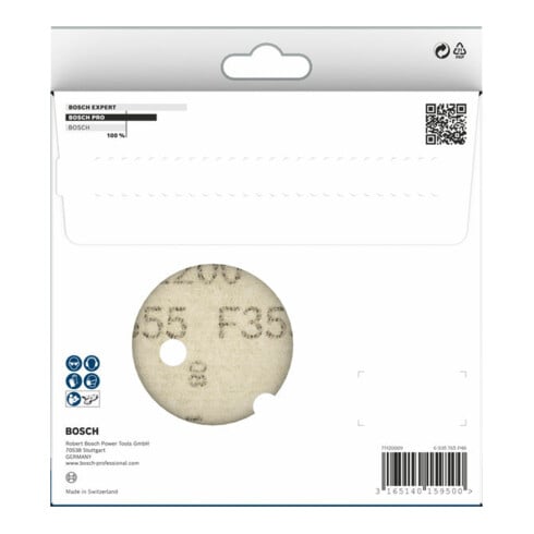 Bosch schuurvel F355, 6 gaten, klittenband 6 mm 150 mm