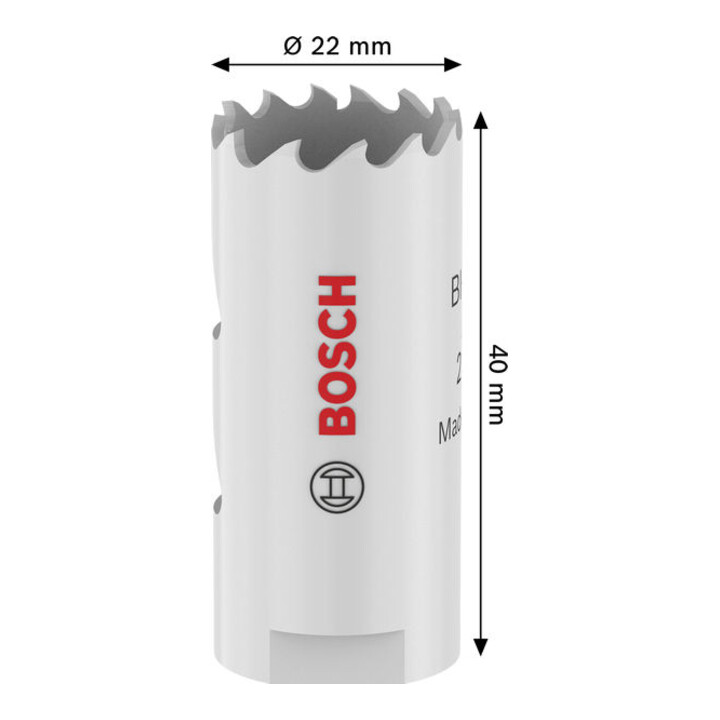 Bosch Scie-cloche multi-matériaux avec filetage, 22 x 40 mm