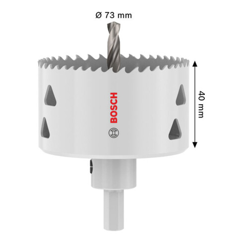 Bosch Scie-cloche multi-matériaux avec porte-foret, 73 x 40 mm