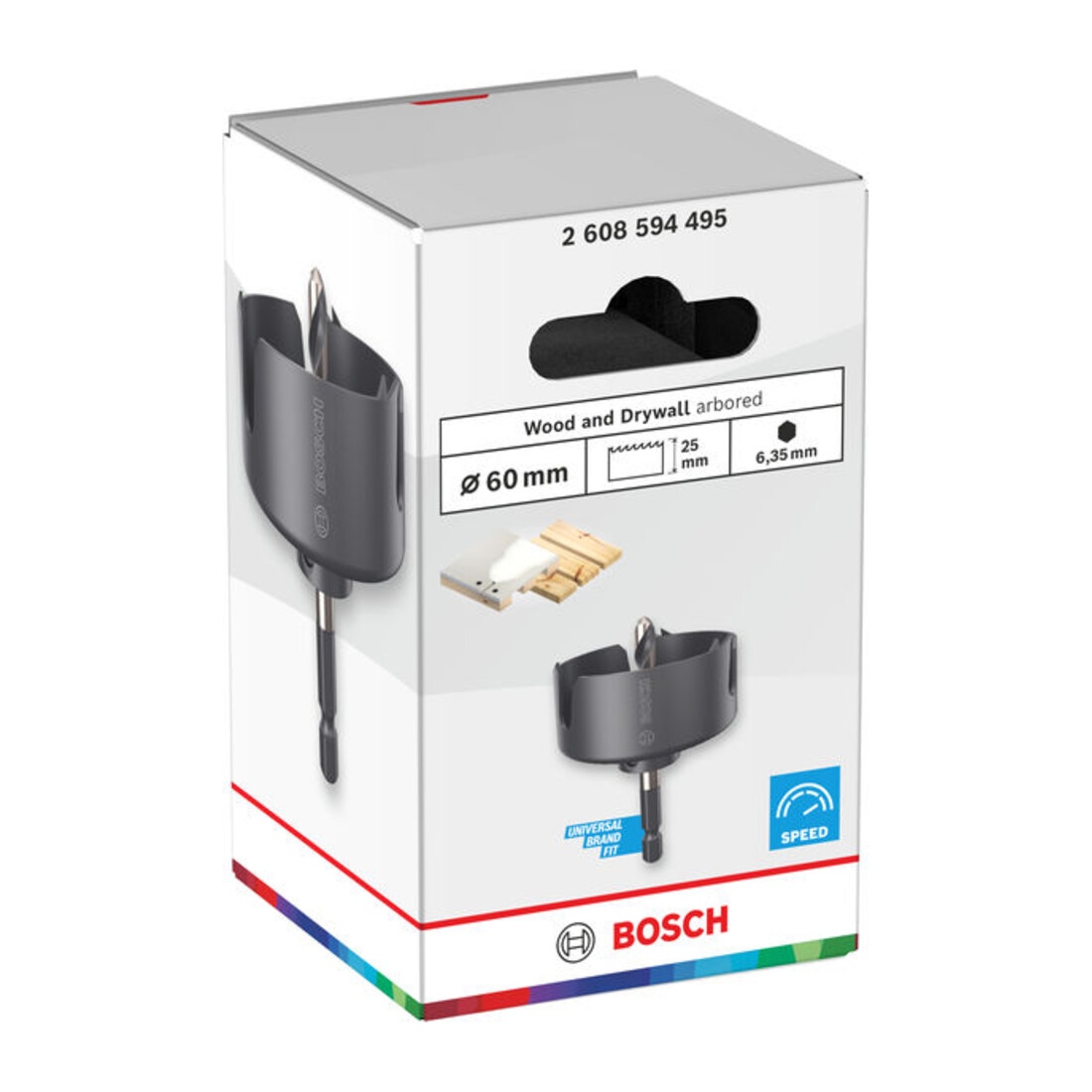 Bosch Scie-cloche pour bois et plaques de plâtre avec porte-outil, 60 x 27 mm