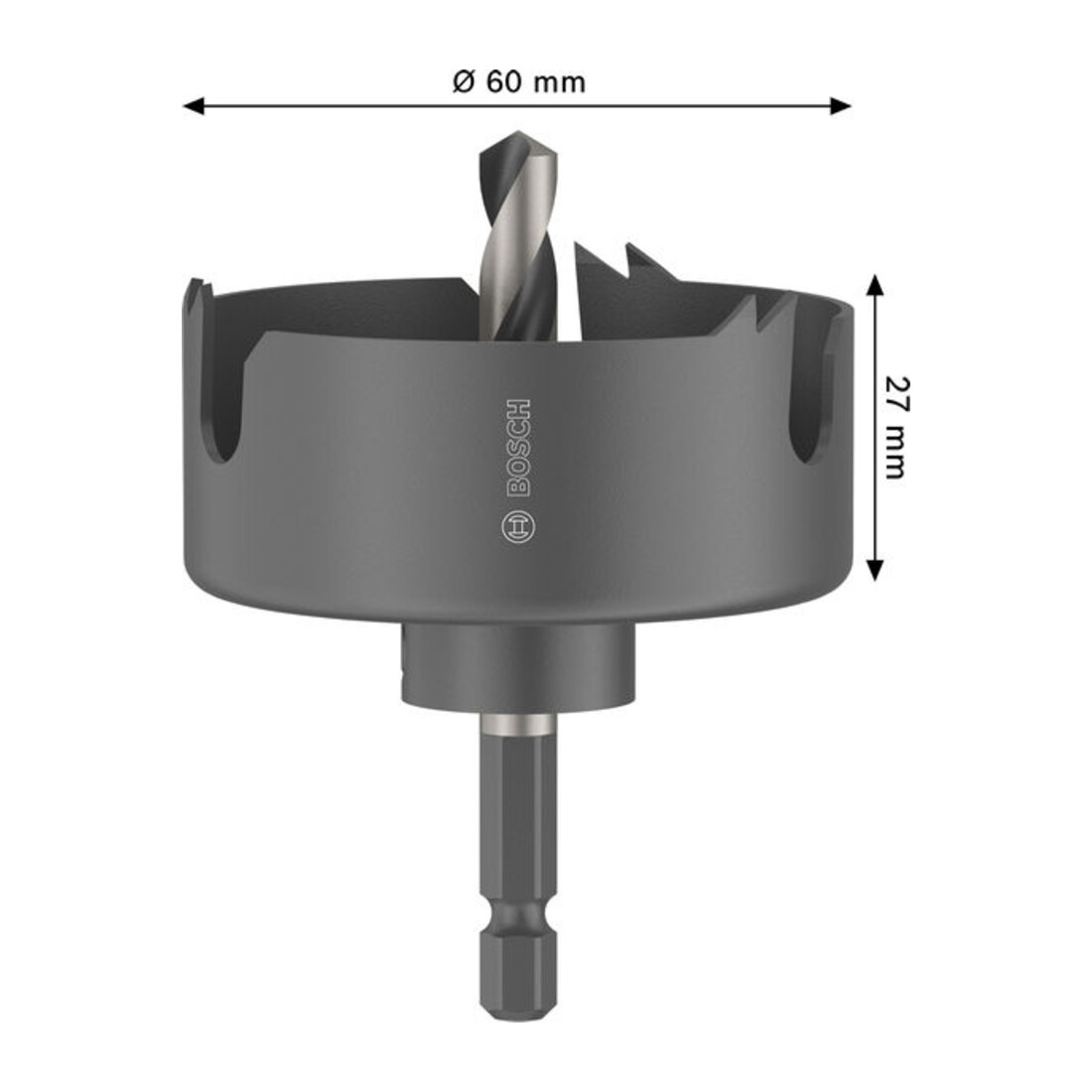 Bosch Scie-cloche pour bois et plaques de plâtre avec porte-outil, 60 x 27 mm